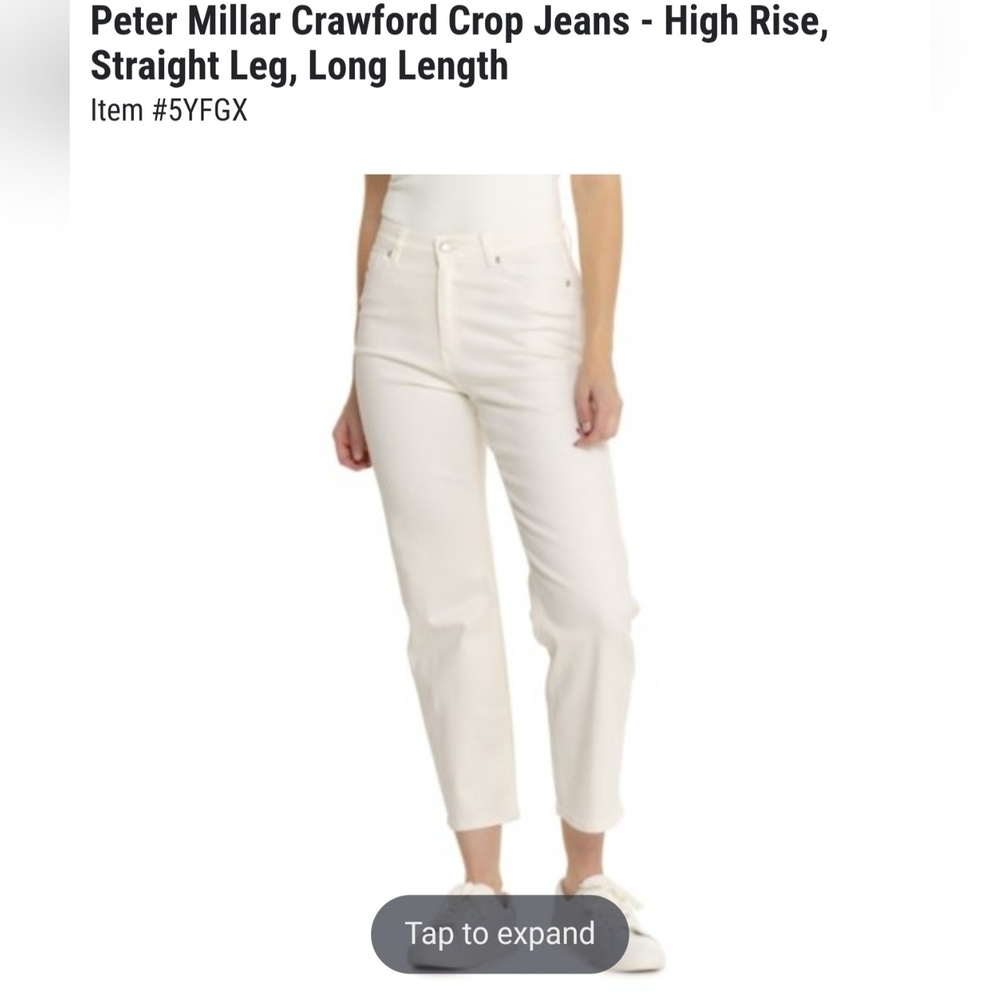 Peter Millar Crawford Crop Jeans - High Rise, Straight Leg, Long Length